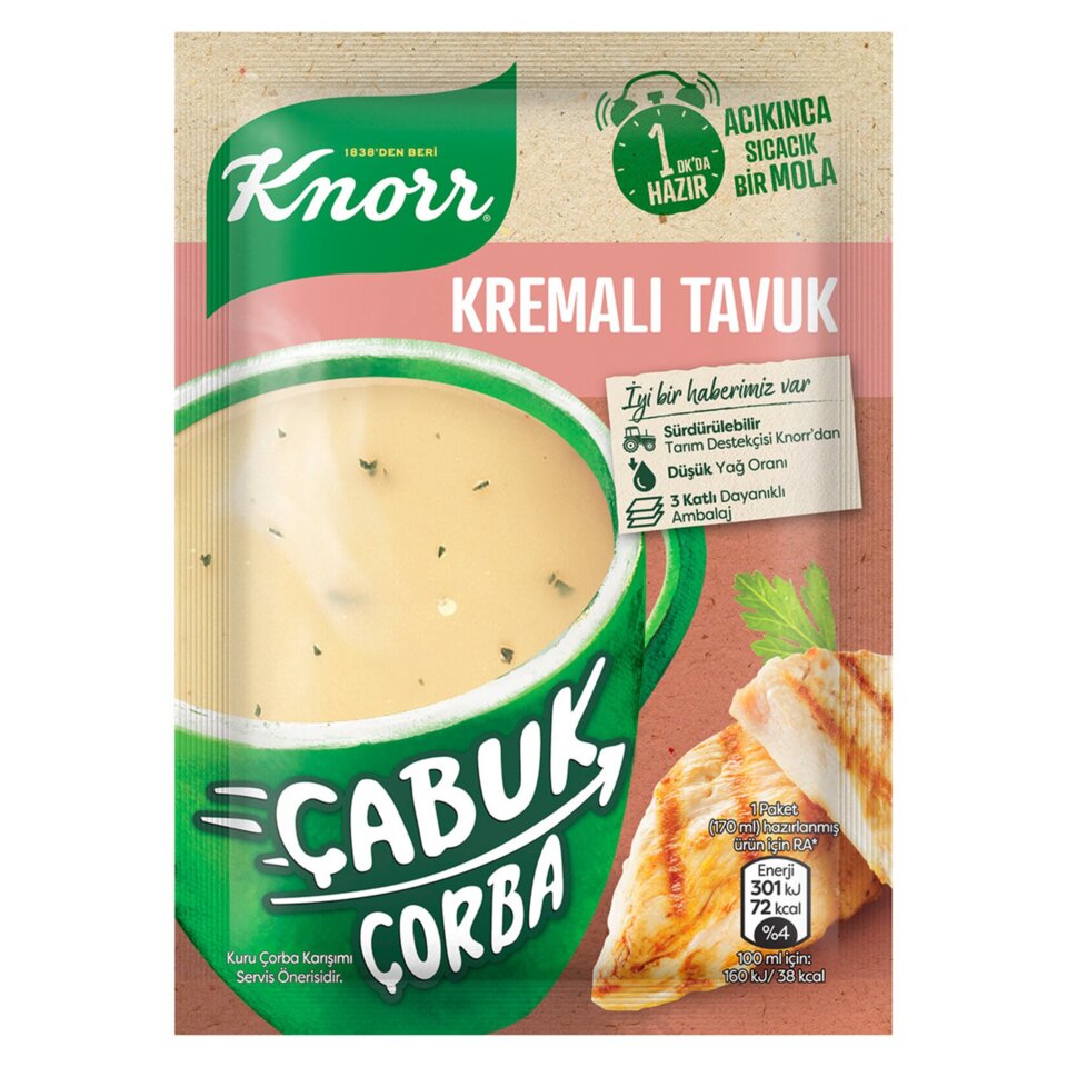 KNORR ÇORBA ÇABUK 18 GR-KREMALI TAVUK